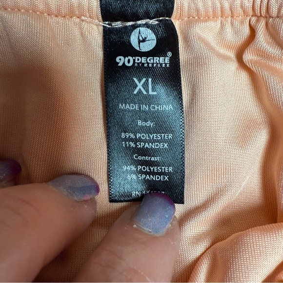 90 Degree By Reflex Light Peach Athletic Shorts drawstring liner inside XL - Picture 4 of 5